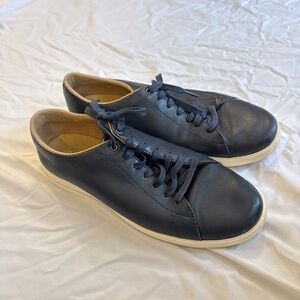 Men's Navy Leather Sneakers